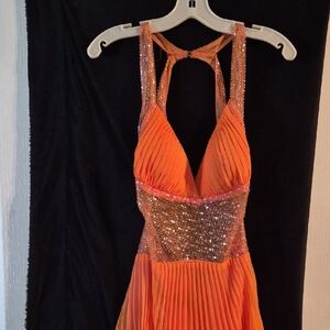 Niki Lavis Radiant Orange Sequin Dress